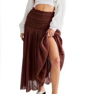 FREE PEOPLE | FP One Ravenna Convertible Maxi Skirt/Midi Dress in Mocha Java, M
